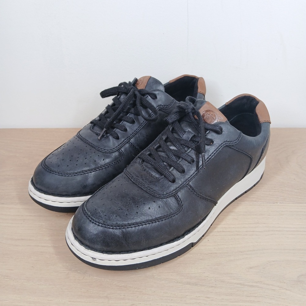 Born Sneakers Men 9.5 Black Leather Lace Up Comfort Casual Walking